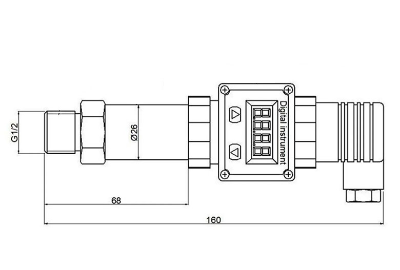 LED digital display diffused silicon pressure transmitter with(图3)