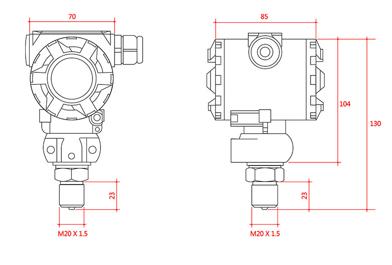 Explosion proof LCD digital pressure transmitter(图3)